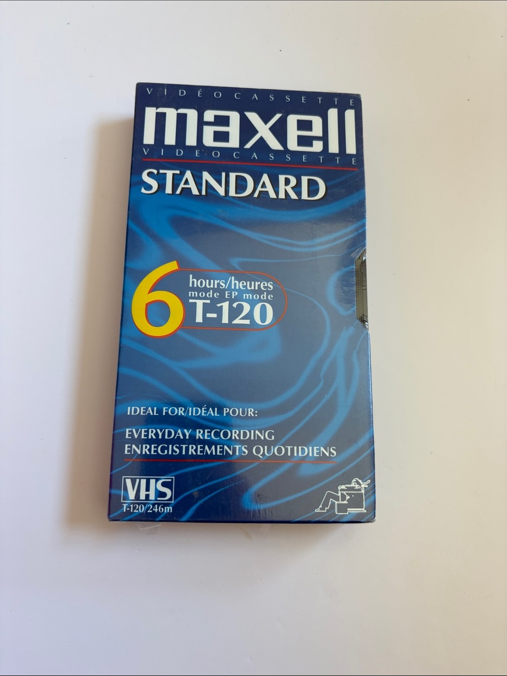Maxell Standard T-120 VHS Cassette – Blue